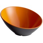 G.E.T. B-788-OR/BK Brasilia 16 oz. Orange and Black Slanted Melamine Catering Bowl