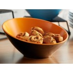 G.E.T. B-788-OR/BK Brasilia 16 oz. Orange and Black Slanted Melamine Catering Bowl