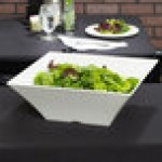 TableCraft MB166 Frostone 13.3 Qt. White Square Melamine Bowl