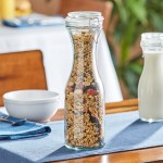 Acopa 33 oz. Customizable Glass Carafe with Resealable Lid - 12/Case