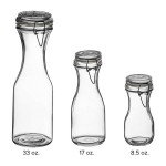 Acopa 33 oz. Customizable Glass Carafe with Resealable Lid - 12/Case