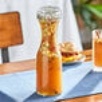 Acopa 33 oz. Customizable Glass Carafe with Resealable Lid - 12/Case