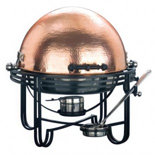 American Metalcraft MESA91C 6 Qt. Round Roll Top Chafer with Hammered Copper Cover American Metalcraft MESA91C 6 Qt. Round Roll Top Chafer with Hammered Copper Cover