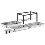 Acopa 8 Qt. Full Size Wrought Iron Pillar Chafer Kit with Stainless Steel Cover and Handle