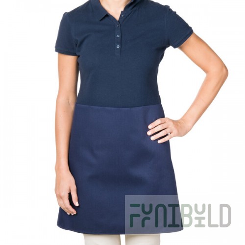Intedge Navy Blue Poly-Cotton 4-Way Waist Apron - 38