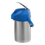 Service Ideas Color-Me-SVAC 2.2 Liter Brushed Stainless Steel Lined Airpot with Lever and Green Top CTAL22GRN