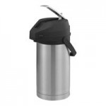 Service Ideas Color-Me-SVAC 2.2 Liter Brushed Stainless Steel Lined Airpot with Lever and Green Top CTAL22GRN