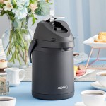 Acopa 2.5 Liter Stainless Steel Lined Matte Black Airpot with Metal Lever