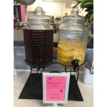 Acopa Double 1 Gallon Glass Beverage Dispenser with Metal Stand