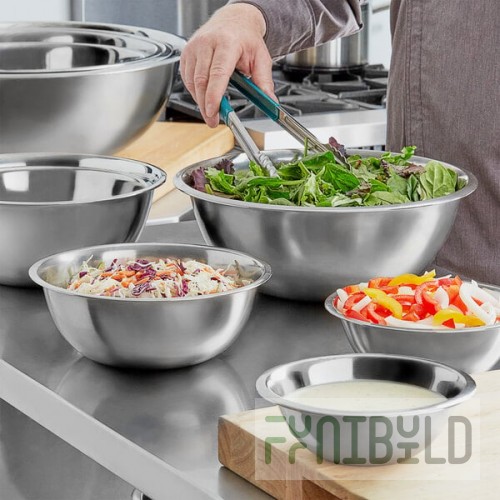 Choice Standard Stainless Steel Mixing Bowl Set - 10/Set