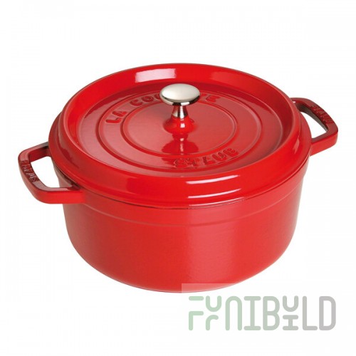 Staub 4 Qt. Cherry Enameled Cast Iron Dutch Oven 1004214