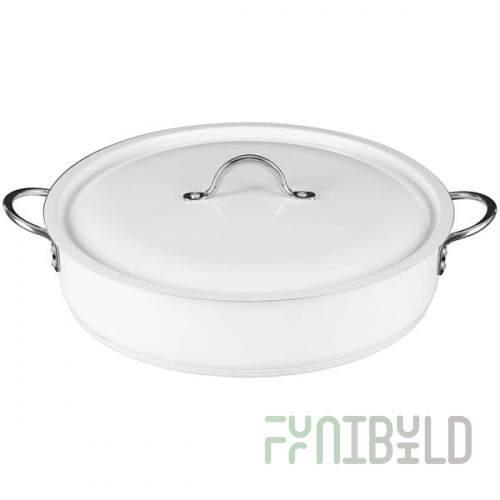 Bon Chef Country French X 9 Qt. Ombre White Brazier Pot with Cover 73032-OM-W