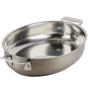 Bon Chef 60019TAUPE Cucina 1.5 Qt. Taupe Stainless Steel Oval Au Gratin Dish Bon Chef 60019TAUPE Cucina 1.5 Qt. Taupe Stainless Steel Oval Au Gratin Dish