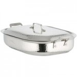 Bon Chef 60019TAUPE Cucina 1.5 Qt. Taupe Stainless Steel Oval Au Gratin Dish