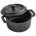 Vollrath 59740 8.9 oz. Pre-Seasoned Mini Cast Iron Pot with Cover