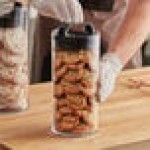 Prepara Evak Fresh Saver 2.3 Qt. Clear SAN Plastic Round Airtight Food Storage Container with Push Down Lid 3042-B
