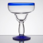 Libbey 92315 Aruba 16 oz. Customizable Margarita Glass with Cobalt Blue Rim and Base - 12/Case