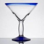 Libbey 92315 Aruba 16 oz. Customizable Margarita Glass with Cobalt Blue Rim and Base - 12/Case