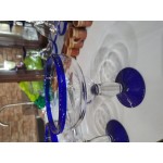 Libbey 92315 Aruba 16 oz. Customizable Margarita Glass with Cobalt Blue Rim and Base - 12/Case