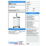 Continental Refrigerator KC24NSS Single Tap Kegerator Beer Dispenser - Stainless Steel, (1) 1/2 Keg Capacity Continental Refrigerator KC24NSS Single Tap Kegerator Beer Dispenser - Stainless Steel, (1) 1/2 Keg Capacity