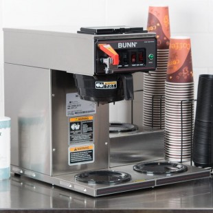 Bunn 12950.0212 CWTF15-3 12 Cup Automatic Coffee Brewer with 3 Lower Warmers and Hot Water Faucet - 120V