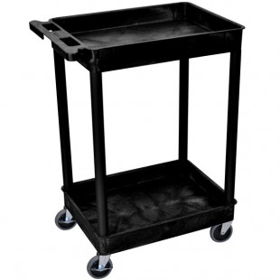 Luxor STC11-B Black 2 Tub Utility Cart - 18