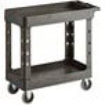 Choice Medium Black 2-Shelf Utility Cart - 34 1/2 Choice Medium Black 2-Shelf Utility Cart - 34 1/2