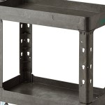 Choice Medium Black 2-Shelf Utility Cart - 34 1/2 Choice Medium Black 2-Shelf Utility Cart - 34 1/2