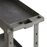 Choice Medium Black 2-Shelf Utility Cart - 34 1/2 Choice Medium Black 2-Shelf Utility Cart - 34 1/2