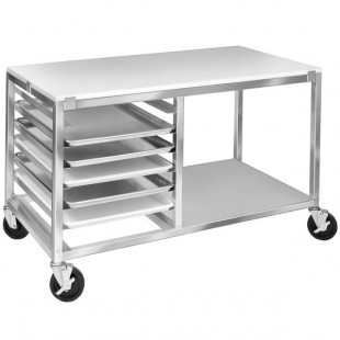 Channel MW247/P 7 Pan End Load Undercounter Prep Top Sheet / Bun Pan Rack with Open Shelf - Assembled Channel MW247/P 7 Pan End Load Undercounter Prep Top Sheet / Bun Pan Rack with Open Shelf - Assembled