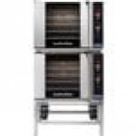 Moffat E31D4/2 Turbofan Double Deck Half Size Electric Convection Oven / Broiler with Digital Controls and Stainless Steel Stand - 208V, 1 Phase, 5.8 kW Moffat E31D4/2 Turbofan Double Deck Half Size Electric Convection Oven / Broiler with Digital Controls and Stainless Steel Stand - 208V, 1 Phase, 5.8 kW