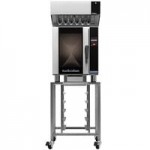 Moffat E31D4/2 Turbofan Double Deck Half Size Electric Convection Oven / Broiler with Digital Controls and Stainless Steel Stand - 208V, 1 Phase, 5.8 kW Moffat E31D4/2 Turbofan Double Deck Half Size Electric Convection Oven / Broiler with Digital Controls and Stainless Steel Stand - 208V, 1 Phase, 5.8 kW