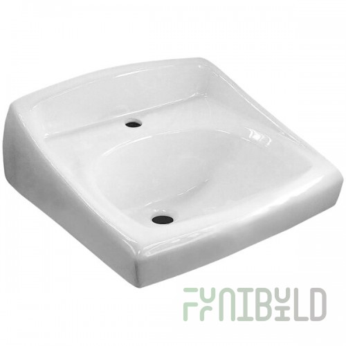 Sloan 3873103T Vitreous China Carbon Offset Wall Mounted Backsplash Lavatory with Single Centerset