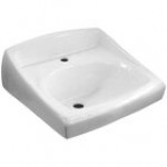 Sloan 3873103T Vitreous China Carbon Offset Wall Mounted Backsplash Lavatory with Single Centerset