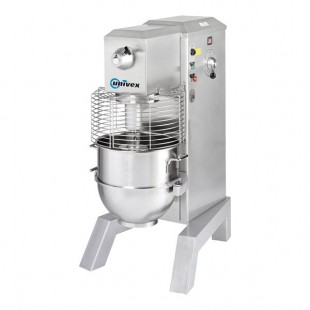 Univex SRM60+HD Qt. Heavy-Duty Planetary Floor Mixer with #12 PTO Hub, Guard, and Standard Accessories - 208-240V, 3 hp