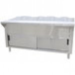 Advance Tabco CPU-5-DR Stainless Steel Ice-Cooled Table with Cabinet Base and Sliding Doors Advance Tabco CPU-5-DR Stainless Steel Ice-Cooled Table with Cabinet Base and Sliding Doors