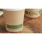 EcoChoice 10 oz. Kraft Compostable Paper Hot Cup and PLA Lid - 50/Case