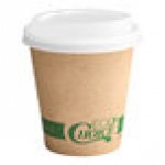 EcoChoice 10 oz. Kraft Compostable Paper Hot Cup and PLA Lid - 50/Case