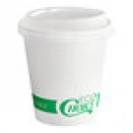 EcoChoice 10 oz. Kraft Compostable Paper Hot Cup and PLA Lid - 50/Case