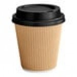 EcoChoice 10 oz. Kraft Compostable Paper Hot Cup and PLA Lid - 50/Case
