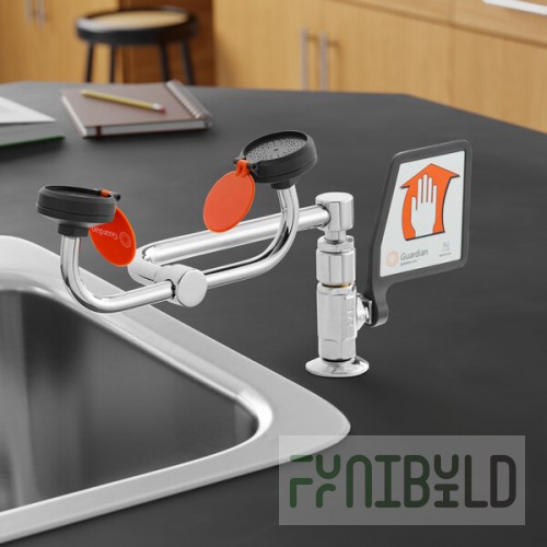 Guardian Equipment G1775 Right Hand Deck Mounted Eye and Face Wash Station with 90 Degree Swivel