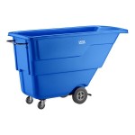 Lavex 1 Cubic Yard Blue Light-Duty Tilt Truck / Trash Cart (850 lb. Capacity)
