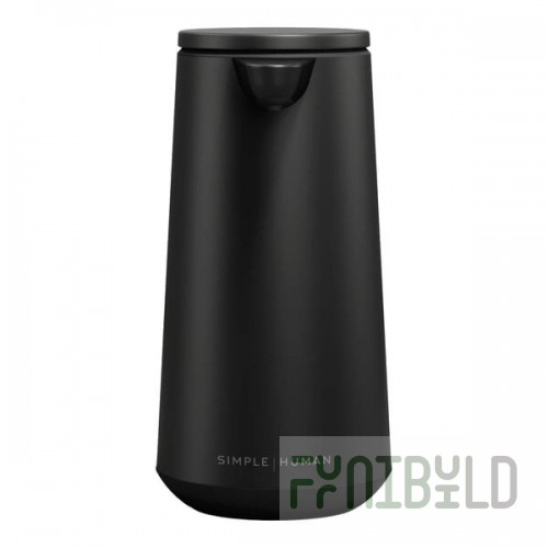 simplehuman ST1094 10 oz. Matte Black Stainless Steel Foam Sensor Pump with Refillable Cartridge and Sample Pouch