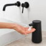 simplehuman ST1094 10 oz. Matte Black Stainless Steel Foam Sensor Pump with Refillable Cartridge and Sample Pouch simplehuman ST1094 10 oz. Matte Black Stainless Steel Foam Sensor Pump with Refillable Cartridge and Sample Pouch