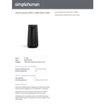 simplehuman ST1094 10 oz. Matte Black Stainless Steel Foam Sensor Pump with Refillable Cartridge and Sample Pouch simplehuman ST1094 10 oz. Matte Black Stainless Steel Foam Sensor Pump with Refillable Cartridge and Sample Pouch