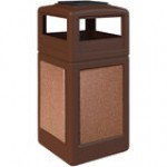 Commercial Zone 72051699 StoneTec 42 Gallon Beige Square Decorative Trash Can with Sedona Panels and Ashtray Dome Lid Commercial Zone 72051699 StoneTec 42 Gallon Beige Square Decorative Trash Can with Sedona Panels and Ashtray Dome Lid