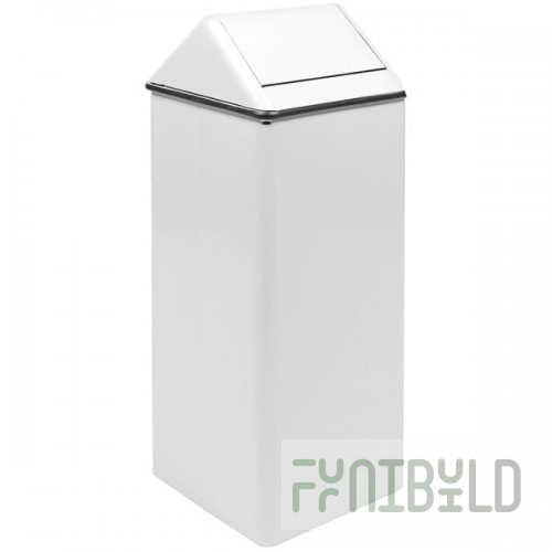 Witt Industries 1411HTWH 21 Gallon White Steel Decorative Trash Can with Swing Top Lid