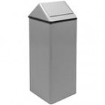 Witt Industries 1411HTWH 21 Gallon White Steel Decorative Trash Can with Swing Top Lid