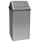 Witt Industries 1411HTWH 21 Gallon White Steel Decorative Trash Can with Swing Top Lid