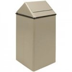Witt Industries 1411HTWH 21 Gallon White Steel Decorative Trash Can with Swing Top Lid
